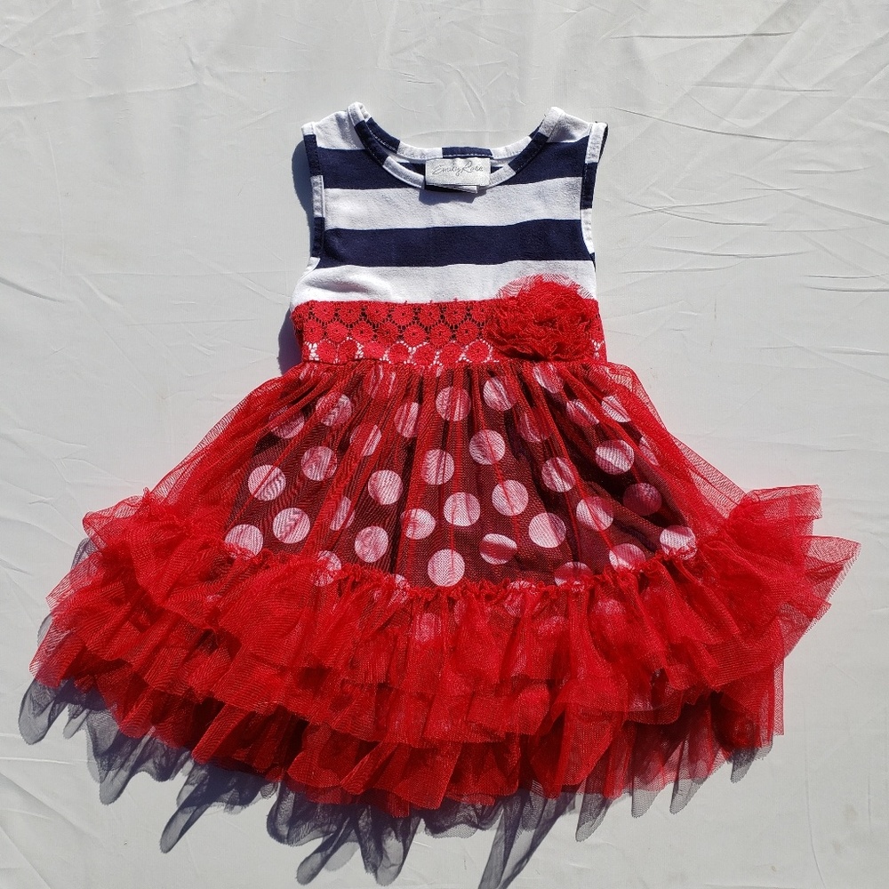 Emily Rose Dress Size 4 Striped Patriotic Memorial
